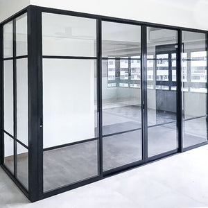 Contractor Wellmax’s Powdercoated customised mild steel fixed and sliding doors with clear tempered / float glass - customisable for HDB / Landed / Commercial Properties Singapore (Renovation Design Ideas); Igloohome and Samsung Digital Lock Bundle Available